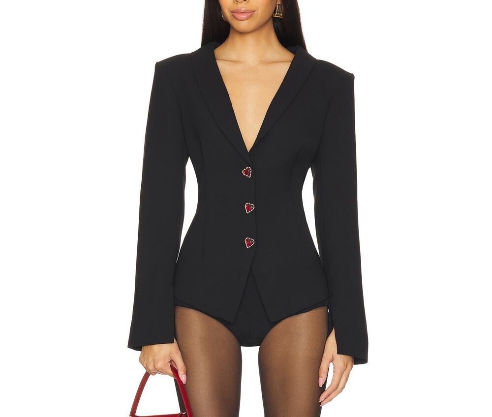 For Love & Lemons Embellished Black Noemie Blazer Size XS